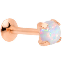 Load image into Gallery viewer, 16G 5/16 4mm Syn Opal Rose Gold G23 Titanium Internal Thread Labret