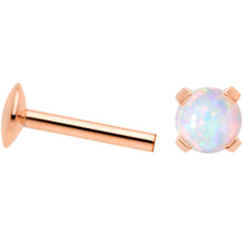 Load image into Gallery viewer, 16G 5/16 4mm Syn Opal Rose Gold G23 Titanium Internal Thread Labret
