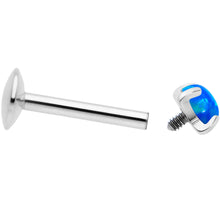 Load image into Gallery viewer, 16G 5/16 3mm Blue Syn Opal G23 Titanium Internal Thread Labret