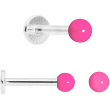 Load image into Gallery viewer, 16G 5/16 Pink Glow Star Heart Labret Set of 3