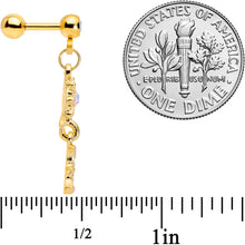Load image into Gallery viewer, 16G 1/4 Aurora Gem Gold Tone Moon Dangle Cartilage Tragus