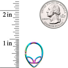 Load image into Gallery viewer, 14G 1/2 Rainbow UFO Alien Nipple Ring Set