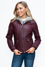 Load image into Gallery viewer, Women Warm Sleek Dual-Zipper Layered Jacket with Cozy Fuzzy Hood Urban Chic & Comfortable Jacket