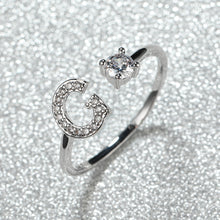 Load image into Gallery viewer, Popular Fashion Silvery AZ Letter Ring Initials Wedding Love Couple Rings Bridesmaid Gift