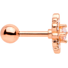 Load image into Gallery viewer, 16G 1/4 Clear Gem Rose Gold Tone Celtic Cluster Cartilage Tragus