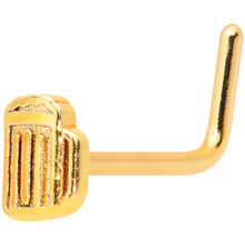Load image into Gallery viewer, 20G 5/16 Gold Tone Happy Hour Beer Mug L Shaped Nose Ring