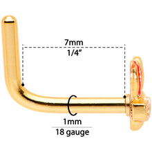 Load image into Gallery viewer, 18G 5/16 Pink Gold Tone Nerdy Easter Bunny L Shaped Nose Ring