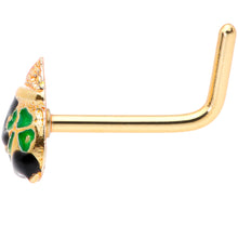 Load image into Gallery viewer, 20G 5/16 Gold Tone St Patricks Day Pot O Gold L Shaped Nose Ring