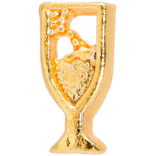 Load image into Gallery viewer, 20G 5/16 Gold Tone Glass of Champagne L Shaped Nose Ring