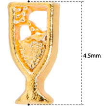 Load image into Gallery viewer, 20G 5/16 Gold Tone Glass of Champagne L Shaped Nose Ring