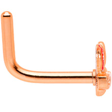 Load image into Gallery viewer, 18G 5/16 Pink Rose Gold Tone Nerdy Easter Bunny L Shaped Nose Ring
