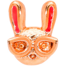 Load image into Gallery viewer, 20G 5/16 Pink Rose Gold Tone Nerdy Easter Bunny L Shaped Nose Ring
