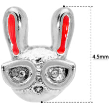 Load image into Gallery viewer, 18G 5/16 Pink Ears Nerdy Easter Bunny L Shaped Nose Ring
