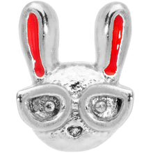 Load image into Gallery viewer, 20G 5/16 Pink Ears Nerdy Easter Bunny L Shaped Nose Ring