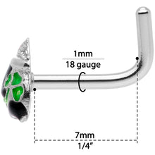 Load image into Gallery viewer, 18G 5/16 St Patricks Day Pot O Gold L Shaped Nose Ring
