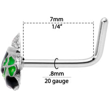 Load image into Gallery viewer, 20G 5/16 St Patricks Day Pot O Gold L Shaped Nose Ring