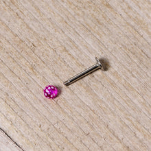 Load image into Gallery viewer, 16G 1/4 Purple Polka Dot UV Reactive Acrylic Ball Labret Tragus
