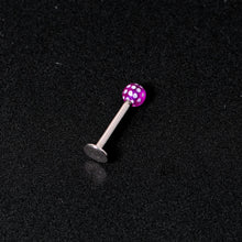Load image into Gallery viewer, 16G 1/4 Purple Polka Dot UV Reactive Acrylic Ball Labret Tragus