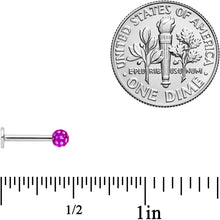 Load image into Gallery viewer, 16G 1/4 Purple Polka Dot UV Reactive Acrylic Ball Labret Tragus