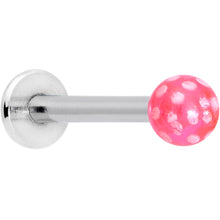 Load image into Gallery viewer, 16G 1/4 Pink Polka Dot UV Reactive Acrylic Ball Labret Tragus