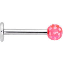 Load image into Gallery viewer, 16G 1/4 Pink Polka Dot UV Reactive Acrylic Ball Labret Tragus