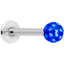 Load image into Gallery viewer, 16G 1/4 Blue Polka Dot UV Reactive Acrylic Ball Labret Tragus