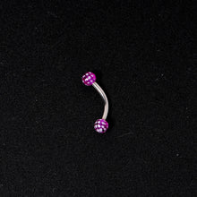 Load image into Gallery viewer, 16G 5/16 Purple Polka Dot UV Reactive Acrylic Ball Curved Barbell