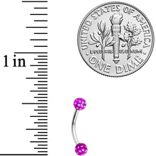 Load image into Gallery viewer, 16G 5/16 Purple Polka Dot UV Reactive Acrylic Ball Curved Barbell