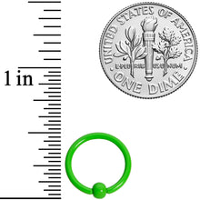 Load image into Gallery viewer, 16G 3/8 Green Glow in the Dark BCR Captive Ring Set
