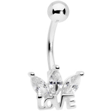 Load image into Gallery viewer, Clear Gem Crown of Love Belly Ring