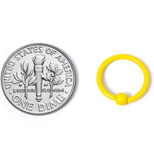 Load image into Gallery viewer, 16G 3/8 Yellow Glow in the Dark BCR Captive Ring Set of 2