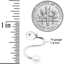 Load image into Gallery viewer, 14G 1/2 Clear Gem Bird Spiral Twister Belly Ring
