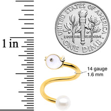 Load image into Gallery viewer, 14G 1/2 Clear Gem Gold Tone Bird Spiral Twister Belly Ring