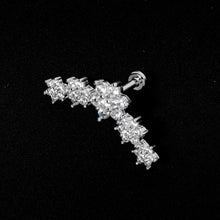 Load image into Gallery viewer, 16G 1/4 Clear CZ Gem Floral Internally Threaded Labret