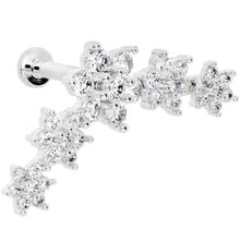 Load image into Gallery viewer, 16G 5/16 Clear CZ Gem Floral Internal Thread Labret