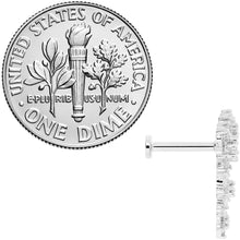 Load image into Gallery viewer, 16G 5/16 Clear CZ Gem Floral Internal Thread Labret
