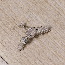 Load image into Gallery viewer, 16G 5/16 Clear CZ Gem Floral Internal Thread Labret