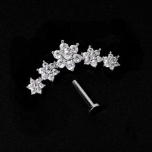 Load image into Gallery viewer, 16G 5/16 Clear CZ Gem Floral Internal Thread Labret