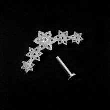 Load image into Gallery viewer, 16G 5/16 Clear CZ Gem Floral Internal Thread Labret