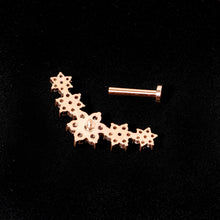 Load image into Gallery viewer, 16G 5/16 Clear CZ Rose Gold Tone Floral Internal Thread Labret