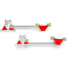 Load image into Gallery viewer, 14G 5/8 Red Itty Bitty Bikini Barbell Nipple Ring Set