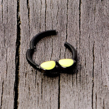Load image into Gallery viewer, 16G 3/8 Black Yellow Aviator Sunglasses Hinged Segment Ring