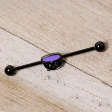 Load image into Gallery viewer, 14G Black Purple Cauldron Halloween Industrial Barbell 38mm