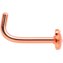 Load image into Gallery viewer, 18G 5/16 Rose Gold Tone Tiny Teddy Bear L Shaped Nose Ring