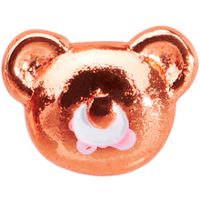 Load image into Gallery viewer, 20G 5/16 Rose Gold Tone Tiny Teddy Bear L Shaped Nose Ring