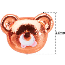 Load image into Gallery viewer, 20G 5/16 Rose Gold Tone Tiny Teddy Bear L Shaped Nose Ring