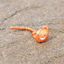 Load image into Gallery viewer, 22G 5/16 Rose Gold Tone Tiny Teddy Bear L Shaped Nose Ring