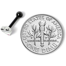 Load image into Gallery viewer, 16G 1/4 Black Grey Purple Asexual Pride Heart Cartilage Tragus