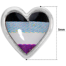 Load image into Gallery viewer, 20G 3/8 Black Grey Purple Asexual Pride Heart Nose Bone