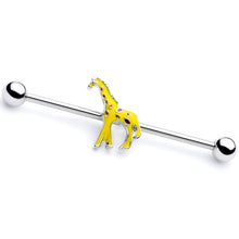 Load image into Gallery viewer, 14G Yellow Brown Giraffe Industrial Barbell 38mm